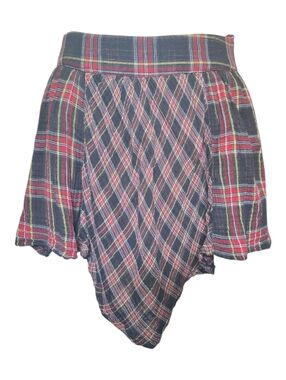 Xhilaration Asymmetrical Plaid Handkerchief Hem Skirt - M